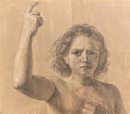 Pietro Cocchi STUDIO DI NUDO matita e biacca su carta, cm 32x37 firma sul...