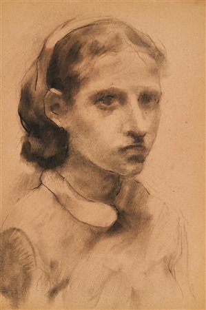 Bruno Degli Innocenti RITRATTO FEMMINILE matita e pastello su carta, cm 37x25