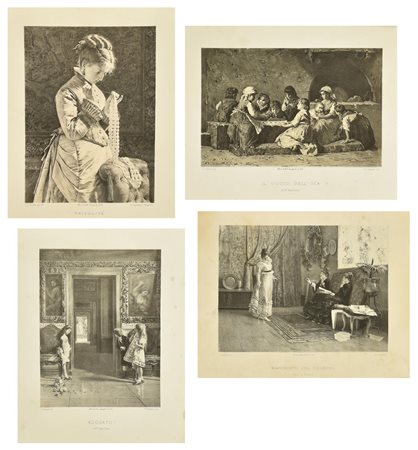 Pier Celestino Gilardi LOTTO DI 4 LITOGRAFIE composto da: FRIVOLITE' di cm...