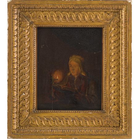 GERRIT DOU (Cerchia di), Olio su tavola