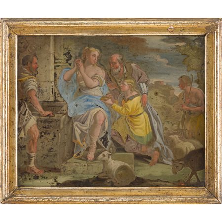 LUCA GIORDANO, Olio su vetro