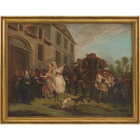 SCUOLA FRANCESE DELLA FINE DEL XVIII SECOLO, Olio su tela