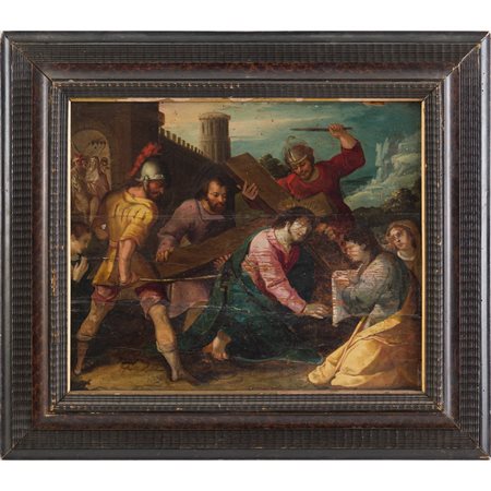 JACOPO NEGRETTI, Salita al calvario, Olio su tela