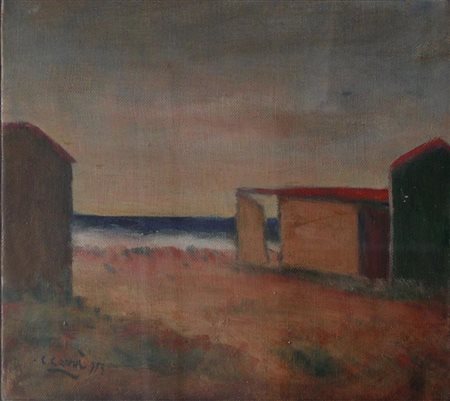 Carlo Carrà Spiaggia a Forte dei Marmi 1953