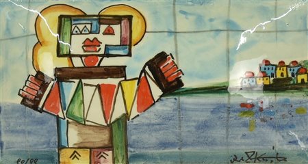 Kodra Ibrahim CONCERTO multiplo in ceramica smaltata, cm 10x20; es. 80/99...