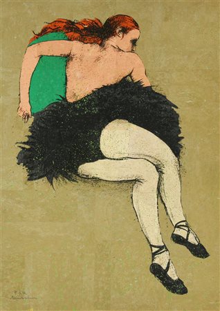 Francesco Messina SENZA TITOLO serigrafia su foglio di sughero, cm 70x50; es....