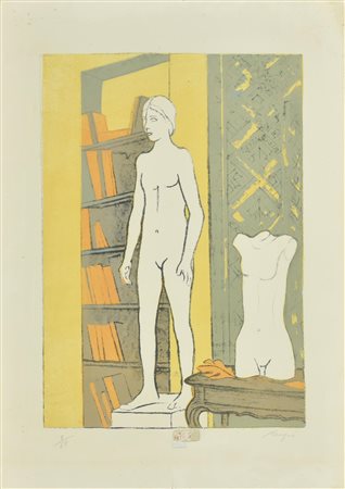 Francesco Menzio FIGURA FEMMINILE litografia su carta, cm 70x50; es. 8/60 firma