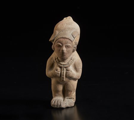  Arte dell'America del Sud - Ecuador - Jama- Coaque. 
Scultura antropomorfa in terracotta policroma.
300 a.C.-800 d.C.