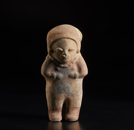  Arte dell'America del Sud - Ecuador- Bahia. 
Scultura antropomorfa in terracotta policroma.
300 a.C - 800 d.C.