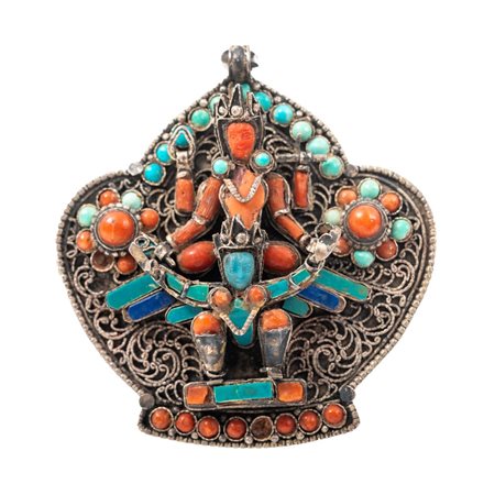 CIONDOLO orientale in argento filigranato "Divinità"