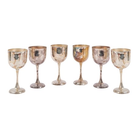 SEI CALICI in argento. Punzone argentiere 251 PA