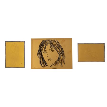 TRE PLACCHE in lamina d'argento