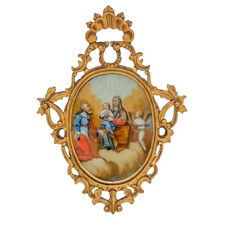 SCUOLA SPAGNOLA DEL XVIII SECOLO, Pittura su vetro