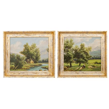 PITTORE DEL XX SECOLO, Due oli su tela