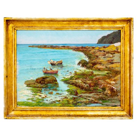 PITTORE DEL XX SECOLO, Olio su tela applicato su tavola