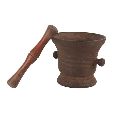 MORTAIO in ferro con pestello in legno