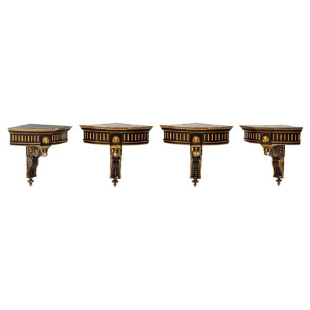 EBANISTERIA SICILIANA DELLA FINE DEL XIX SECOLO, 4 angoliere