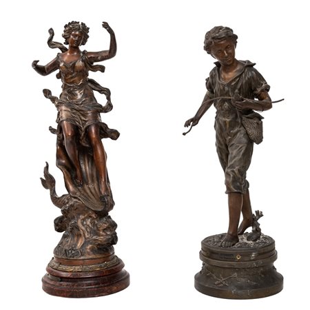 DUE SCULTURE in antimonio