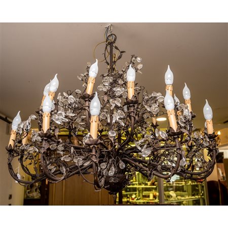 LAMPADARIO in ferro e brindoli