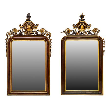 EBANISTERIA SICILIANA DEL XIX SECOLO, Coppia di specchiere