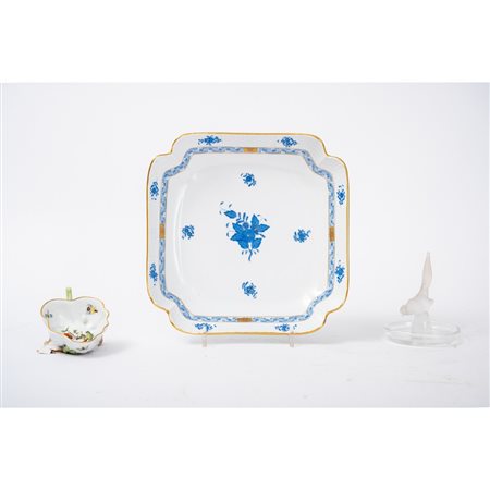 HEREND-LALIQUE, Piatto con coppetta, posacenere