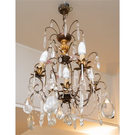 LAMPADARIO in ferro e brindoli