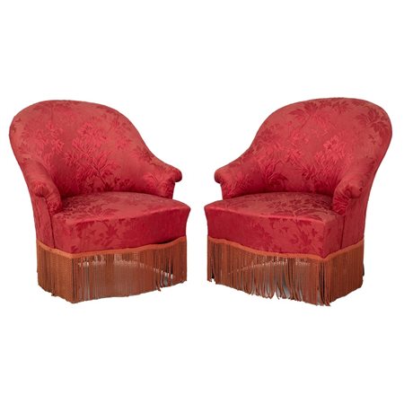 COPPIA DI POLTRONE rivestite in tessuto