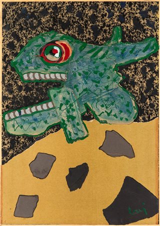 Enrico Baj, Animale sulla montagna, 1961