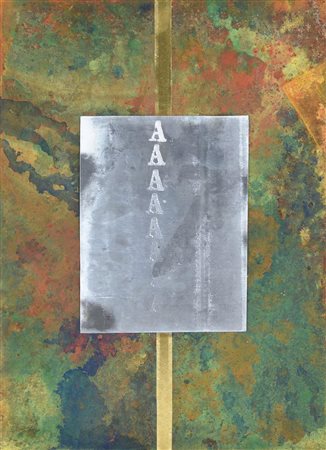 Alfredo Rapetti Mogol, (1961) SENZA TITOLO ossidi e piombo su metallo, cm...