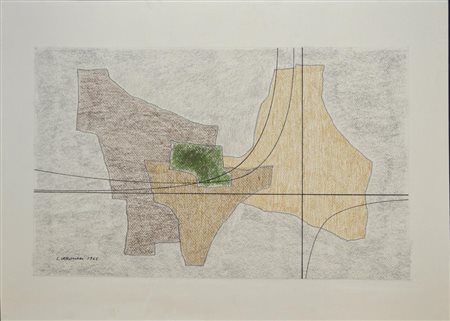 Luigi Veronesi, (1908 - 1998) STRUTTURA N. 1 IN VERDE pastello, matita e...