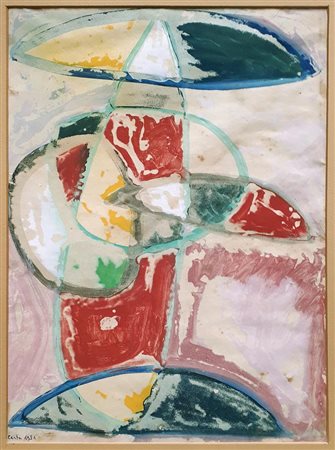 Sebastiano Carta, (1913 - 1973) COMPOSIZIONE FUTURISTA tecnica mista su...