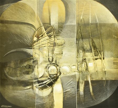 Giuseppe De Gregorio, (1920 - 2007) FOSSILE olio su tela, cm 100x110 firma...