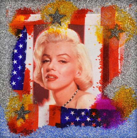 Omar Ronda, (1947 - 2017) MARILYN FROZEN resina, cm 50x50 sul retro: firma,...