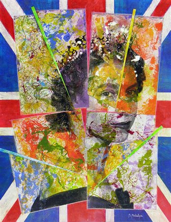 Beatrice Antalya, (1989) THE QUEEN tecnica mista su tela, cm 65x50 firma sul...