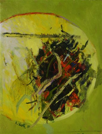 Raimondo Sirotti, (1934 - 2017) GLADIOLI NELLO SPECCHIO olio su tela, cm...