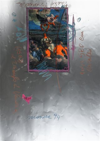 Enrico Manera, (1947) VERONESE, IL TRIONFO DI VENEZIA tecnica mista e collage...