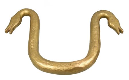 Sarenco , (1945 - 2017) WITHOUT THE POETRY IT'S NOTHING bronzo dorato, cm...