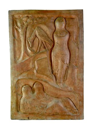 Carmelo Cappello, (1912 - 1996) COMPOSIZIONE bassorilievo in terracotta, cm...