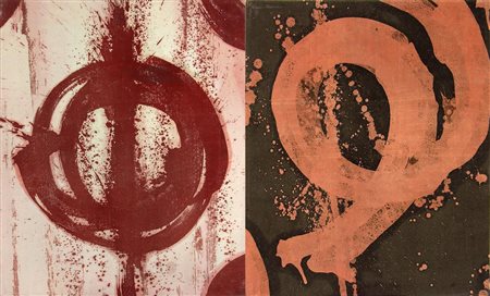 Bruno Forges, (1964) SENZA TITOLO - DITTICO tecnica mista su tela, cm 55x90...