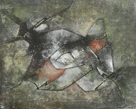 Salvatore Provino, (1943) ANDANTE olio su tela, cm 50x40 firma sul retro:...