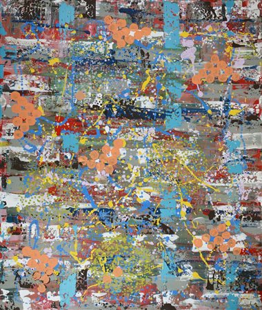 Feofeo , (1969) LA LUNA E URANO NEL LEONE tecnica mista su tela, cm 120x100...