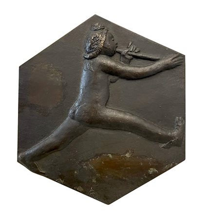 Marino Marini, (1901 - 1980) LA FAMA bronzo, cm 17,8x15,4x0,4 sigla eseguito...