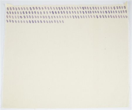 Giorgio Griffa, (1936) SEGNI ORIZZONTALI acrilico su tela, cm 51x49 sul...