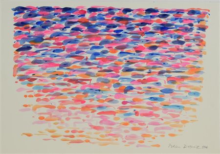 Piero Dorazio, (1927 - 2005) SENZA TITOLO acquerello su carta, cm 35x50 firma...