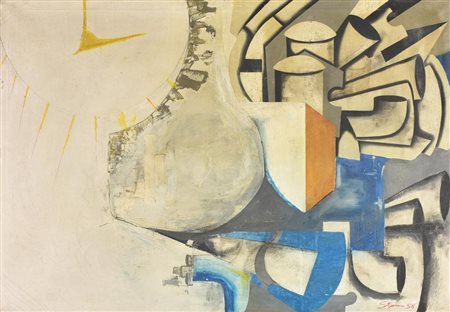 Helmut Sturm, (1932 - 2008) COMPOSIZIONE olio su tela, cm 72x102 firma e data...