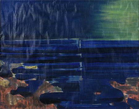 Titina Maselli, (1924 - 2005) MARINA olio su carta, cm 50x64 sul retro:...