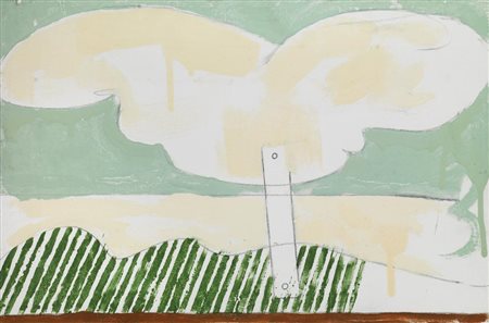 Mario Schifano, (1934 - 1998) SENZA TITOLO smalto e grafite su tela, cm 40x60...