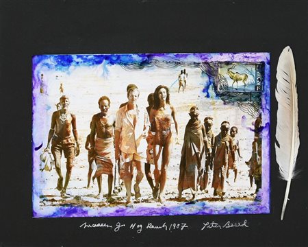 Peter Beard, (1938) MAUREEN G. HOG RANCH stampa offset, cm 24x30 firma,...
