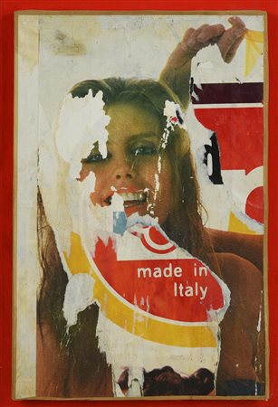 Mimmo Rotella, (1918 - 2006) SENZA TITOLO (MADE IN ITALY) decollage su tela,...