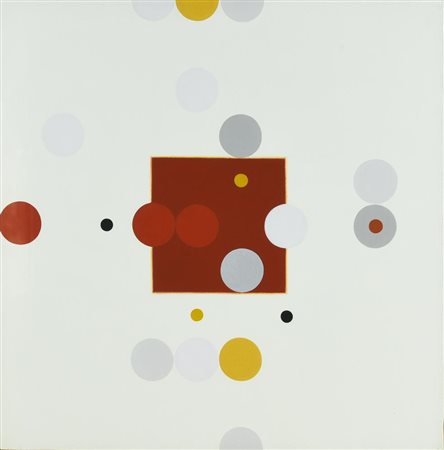 Carlo Nangeroni, (1922 - 2018) INTERACTION acrilico su tela, cm 50x50 sul...